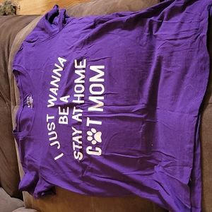 Purple cat mom tee